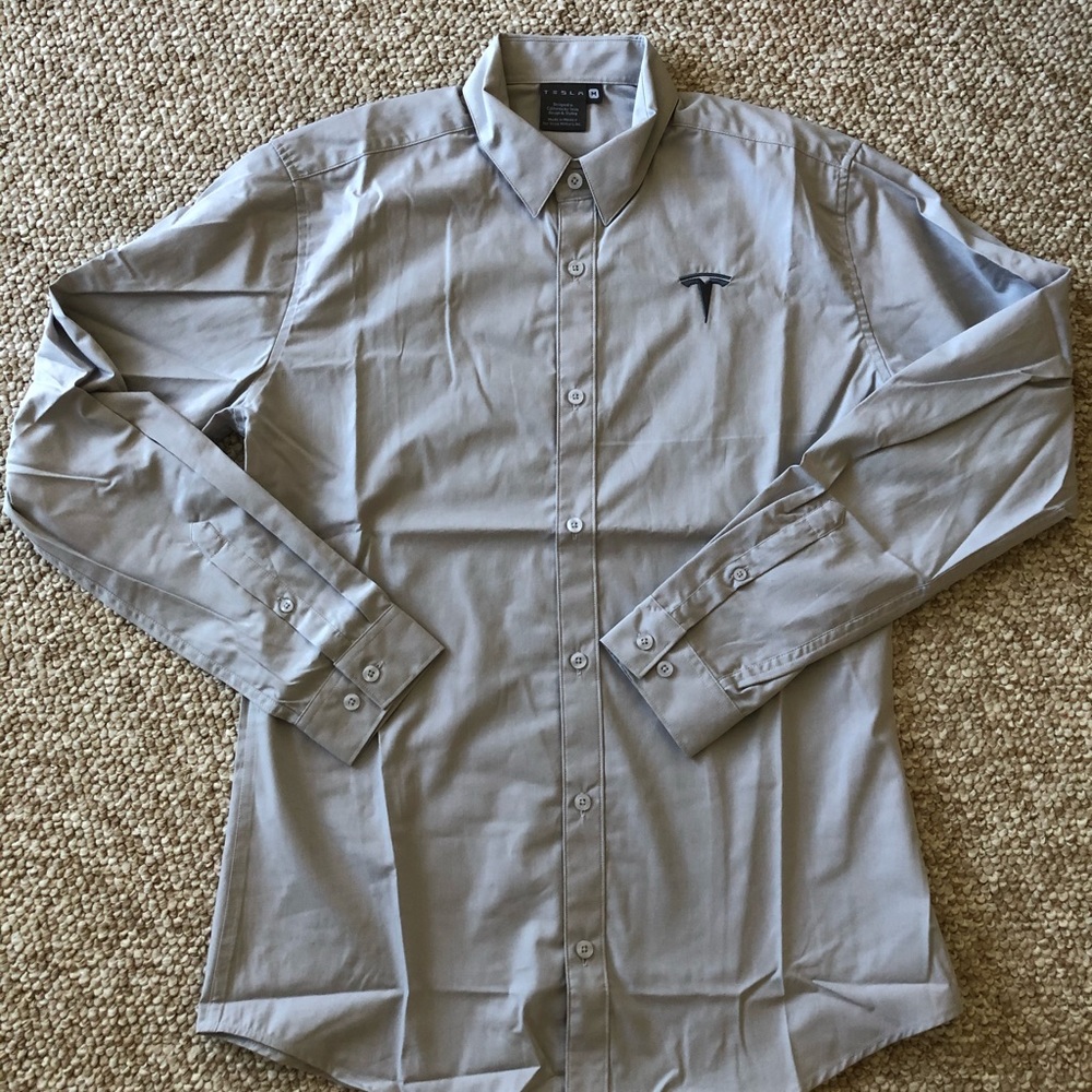 Tesla Gray Dress Shirt - Picture 2 of 3